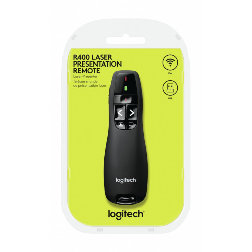 Logitech R400 puntatore wireless RF Nero