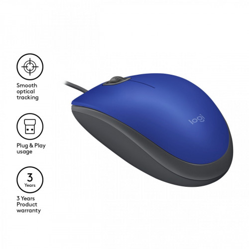 Logitech M110 mouse USB tipo A Ottico 1000 DPI...