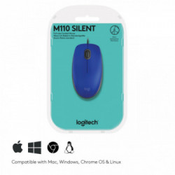 Logitech M110 mouse USB tipo A Ottico 1000 DPI Ambidestro