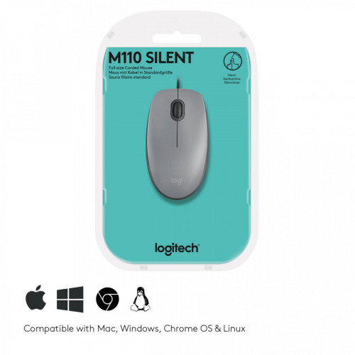 Logitech M110 mouse USB tipo A Ottico 1000 DPI...