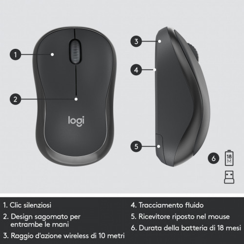 Logitech MK295 Kit Mouse e Tastiera Wireless –...