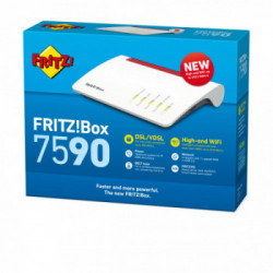FRITZ! Box 7590 Modem router wireless Gigabit Ethernet Dual-band (2.4 GHz/5 GHz) Analogica, ISDN e VoIP, Base DECT