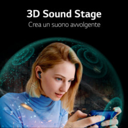 LG TONE Free FP9 - Cuffie True Wireless Bluetooth UVnano (Nero)