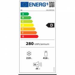 LG GSLV90PZAD - Frigorifero Smart Side-By-Side, Allaccio Alla Rete Idrica, 635 L, Classe D
