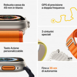 Apple Watch Ultra GPS + Cellular, 49mm Cassa in Titanio con Cinturino Alpine Loop Galassia - Medium