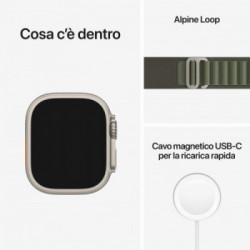 Apple Watch Ultra GPS + Cellular, 49mm Cassa in Titanio con Cinturino Alpine Loop Verde - Small