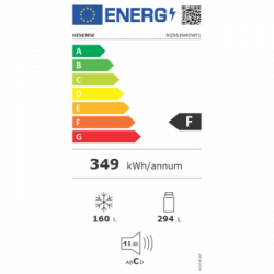 Hisense RQ563N4SWF1 - Frigorifero Americano Side by Side, NoFrost, 432 Litri, Classe F, Nero