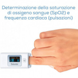 Beurer PO 35 - Pulsossimetro, Saturimetro per Monitoraggio Saturazione Ossigeno, Piccolo e Leggero