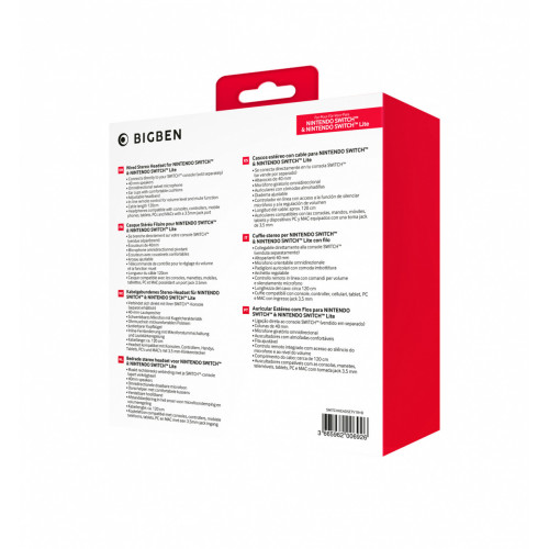 Bigben Connected SWITCHHEADSETV1R+B cuffia e...