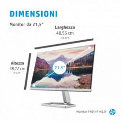 HP M22f 54,6 cm (21.5") 1920 x 1080 Pixel Full HD LCD Nero, Argento