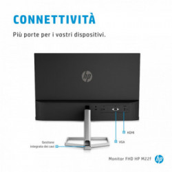 HP M22f 54,6 cm (21.5") 1920 x 1080 Pixel Full HD LCD Nero, Argento