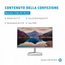 HP M22f 54,6 cm (21.5") 1920 x 1080 Pixel Full HD LCD Nero, Argento