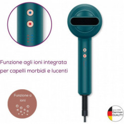 Beurer HC 35 Ocean Blue Asciugacapelli Compatto, Ioni e Display LED
