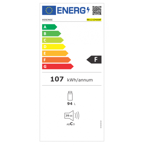 Hisense RR121D4AWF - Frigorifero Monoporta con...