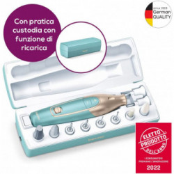 Beurer MP 84 - Set per Manicure e Pedicure a Batteriaa, 3 Velocità, 10 Accessori