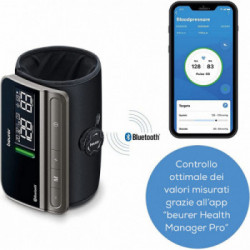 Beurer BM 81 easyLock - Misuratore di Pressione da Braccio, 2x120 Posizioni Memoria, Manicotto Universale