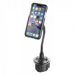Cellularline Touch Cup Holder - Universal Supporto smartphone da auto magnetico con fissaggio per porta bicchieri Nero