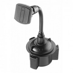 Cellularline Touch Cup Holder - Universal Supporto smartphone da auto magnetico con fissaggio per porta bicchieri Nero