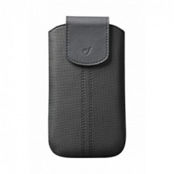 Cellularline Slide & Pull - per smartphone fino a 5.4" Custodia a fondina con chiusura in vera pelle Nero
