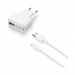 Cellularline USB Charger Kit Ultra - Fast Charge Universale Cavo e caricabatterie veloce 10W in un'unica soluzione Bianco