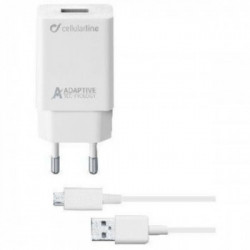 Cellularline Adaptive Fast Charger Kit 15W Bianco