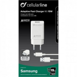 Cellularline Adaptive Fast Charger Kit 15W Bianco