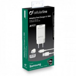 Cellularline Adaptive Fast Charger Kit 15W Bianco