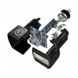 Cellularline USB CAR CHARGER KIT QC - TYPE-C HUAWEI, LG, ASUS... Caricabatterie da auto veloce per dispositivi di ultima