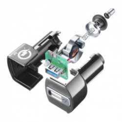 Cellularline USB Car Charger 18W - Huawei, LG, Asus and other smartphone Caricabatterie da auto adattivo 18W Nero