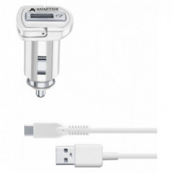 Cellularline Adaptive Fast Car Charger Kit 15W - USB-C - Samsung Caricabatterie da auto adattivo Fast Charger 15W con cavo