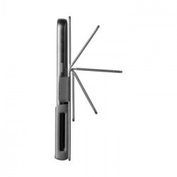 Cellularline Slide & Click - Smartphones fino a 5.4 " Custodia a libro multicompatibile effetto pelle Nero