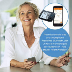 Beurer BM 54 BT - Misuratore di Pressione da Braccio, Bluetooth, 2x60 Posizioni Memoria, Manicotto Universale