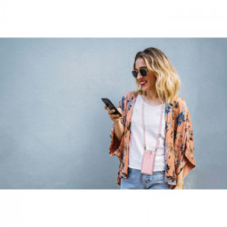 Cellularline Mini Bag - Universale Custodia universale a fondina effetto pelle con tracolla regolabile Rosa