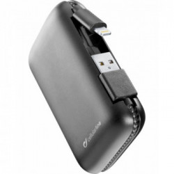 Cellularline FreePower Cable 5000 - Lightning Caricabatterie portatile con cavi integrati Nero