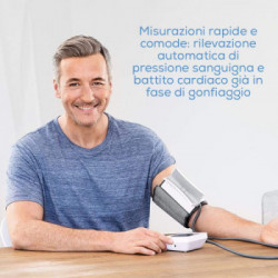 Beurer BM 51 easyClip - Misuratore di Pressione da Braccio, Funzione Vocale, 2x100 Posizioni Memoria, Manicotto 22-42 cm