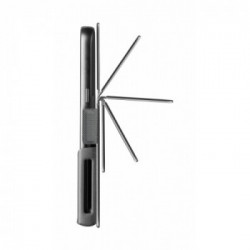 Cellularline Slide & Click - L: (Misure max telefono: 90mm * 170mm) Custodia a libro multicompatibile effetto pelle Nero