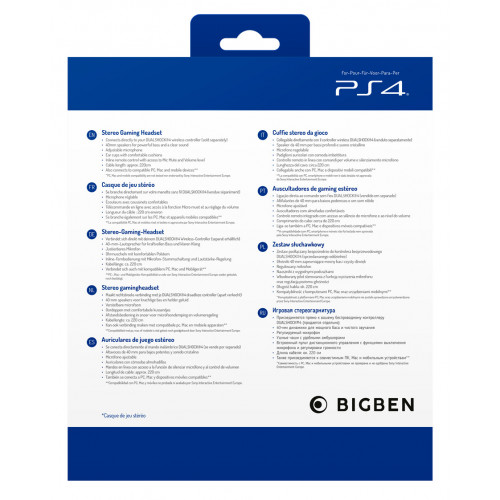 Bigben Interactive PS4OFHEADSETV3R cuffia e...