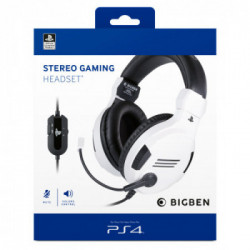 BIG BEN PS4OFHEADSETV3WHITE cuffia e auricolare Cablato A Padiglione Giocare Nero, Bianco