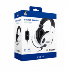 BIG BEN PS4OFHEADSETV3WHITE cuffia e auricolare Cablato A Padiglione Giocare Nero, Bianco