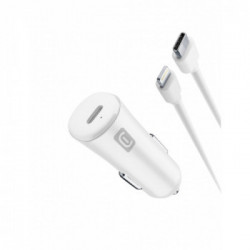 Cellularline USB-C Car Charger Kit 20W - USB-C to Lightning - iPhone 8 or later Caricabatterie da auto USB-C 20W per la carica