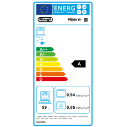 DeLonghi PEMA 64 ED - Cucina a Gas, 4 Fornello(i), 60 cm, Forno Elettrico, 59 Litri, Antracite, Classe A