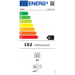 Candy DiVino CWCEL 210 - Cantinetta Vino con Compressore, Libera Installazione, Nero, 21 Bottiglia/Bottiglie, Classe G