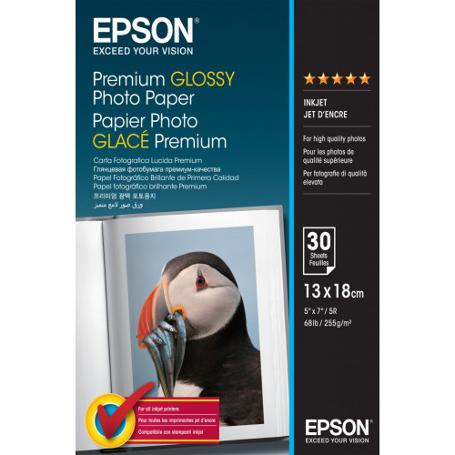 Epson Premium Glossy Photo Paper - 13x18cm - 30...