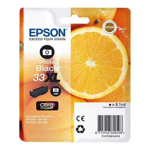 Epson Oranges 33XL PHBK Originale Nero per foto...