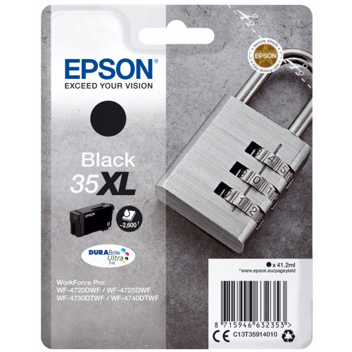 Epson Padlock Singlepack Black 35XL DURABrite...
