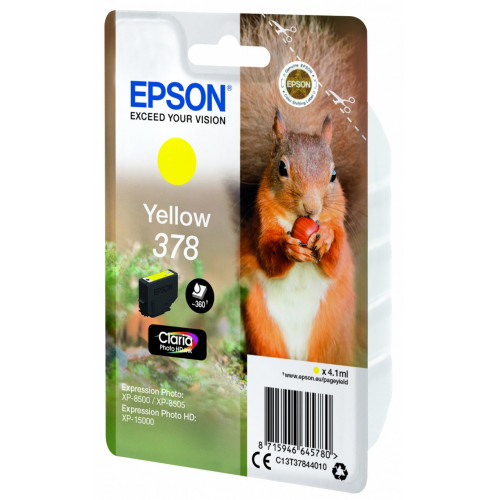 Epson Squirrel Singlepack Yellow 378 Claria...