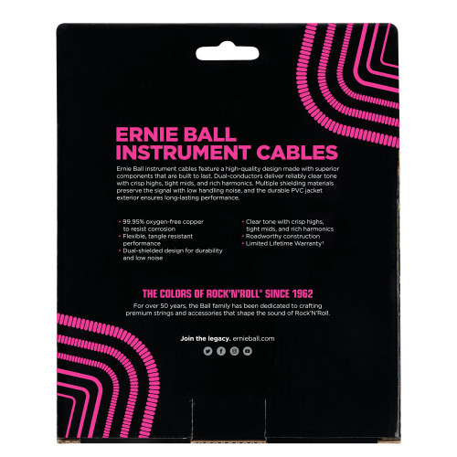 Ernie Ball P06044 cavo audio 9,14 m 6.35mm Nero