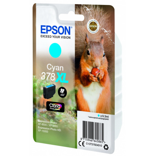 Epson Squirrel Singlepack Cyan 378XL Claria...