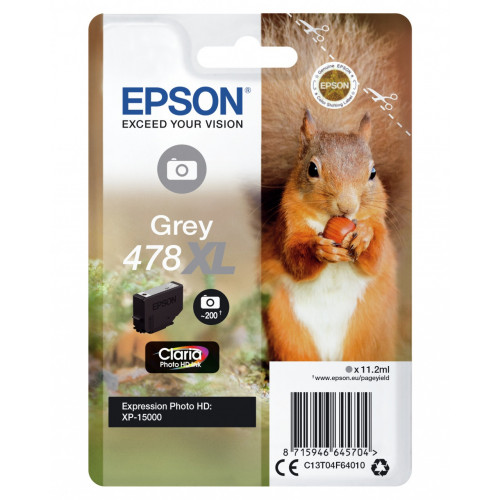 Epson Squirrel Singlepack Grey 478XL Claria...