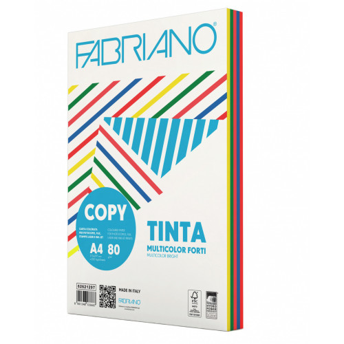 Fabriano Carta Colorata mix Colori Forti A4 80...